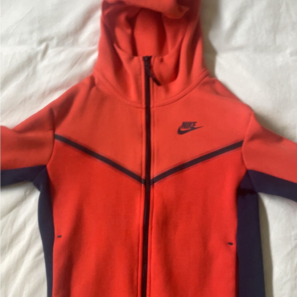 Nike Orange and Black Zip-Up Hoodie